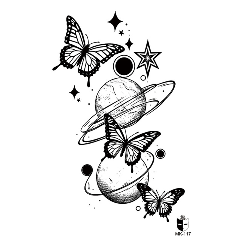 Animal blanco y negro desechable pegatinas de tatuaje belleza pegatinas de tatuaje moda estética patrón de personalidad dama pegatinas de tatuaje