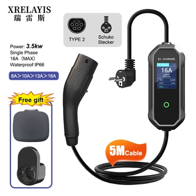 Type2 Charging Station 3.5Kw European Standard Tesla Aito New Energy Vehicle Fast Charging Portable Charging Gun (Elektrikli avtomobil şarj stansiyaları) - 5m-type2-european-standard-single-phase-16a-35kw-5m-with-app