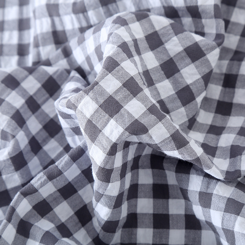 Baumwolle Plaid Design männer Hosen Pyjamas Homewear Anzug für Herbst Dünne Kurzarm Hosen Plaid Homewear Pyjamas Männer – Detail 27