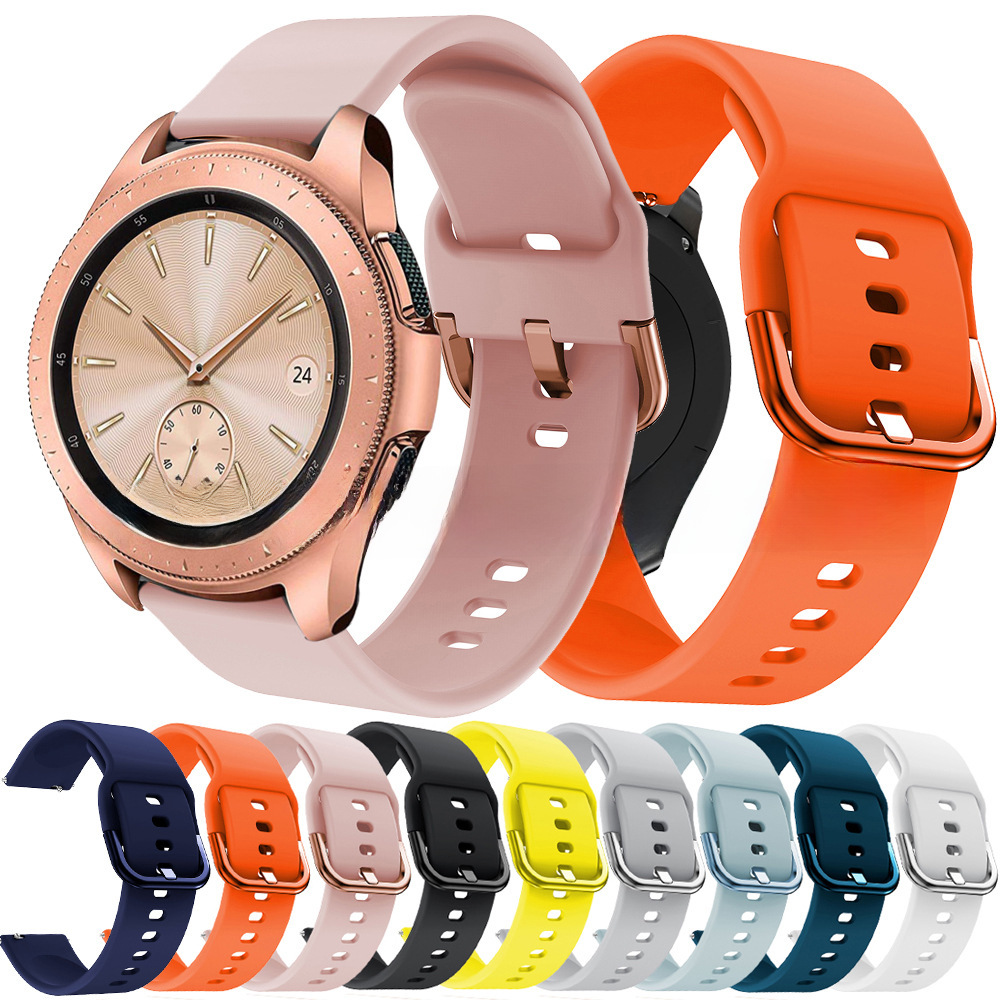 Applicable to Samsung Galaxy Watch 46mm/ 42mm Galaxy Watch3 Iron Clasp Silicone Strap