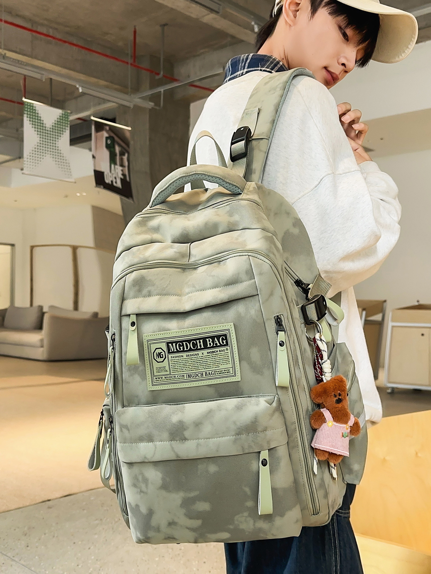 Capacious universal backpack for men and women
