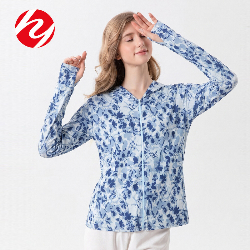 Huaye's New Summer Silk Sun Protection Cardigan for Women, Mulberry Silk Printed Hooded Loose Long-Sleeved Uv Protection Clothing Huaye's New Summer Silk Sun Protection Cardigan for Women, Mulberry Silk Printed Hooded Loose Long-Sleeved Uv Protection Clothing