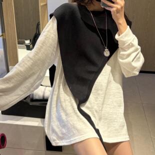 High Collar Lace Black Knitted Sweater All-match Fashion Shawl Vest Black Shawl Red