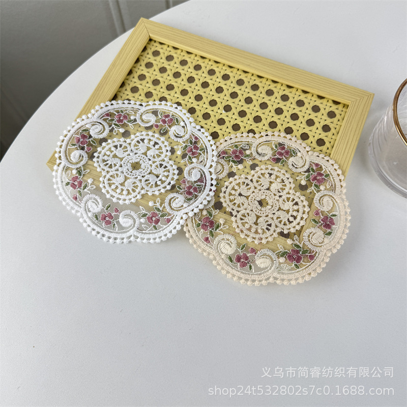 12cm Round Color Small Cushion Clothing Embroidered Patch Coaster