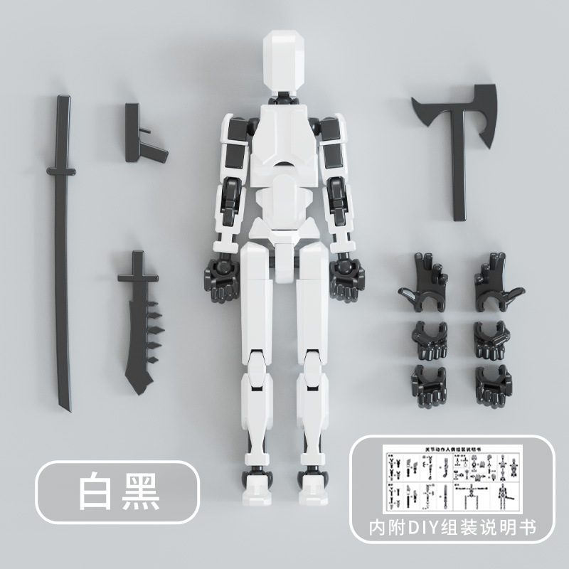 重力磁気吸引幸運十三多関節全身可動ロボット可動人形反重力関節人積み木|undefined