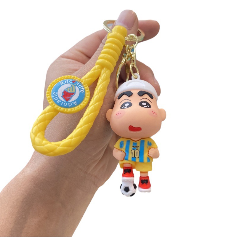 Nuevo fútbol crayón pequeño Nuevo llavero coche colgante muñeca máquina pequeño regalo llavero al por mayor