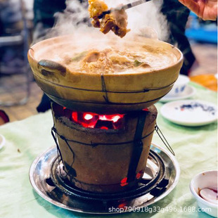 Charcoal Stove Charcoal Hot Pot Old-fashioned Clay Red Mud Stove Outdoor Barbecue Heating Small Air Stove Retro Commercial Earth Stove Stove