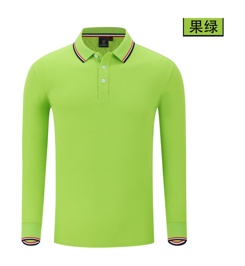 Camiseta de polo de color casual camiseta de hombre camiseta de collar camiseta de algodón de invierno camiseta de polo de manga larga ropa de trabajo personalizada bordada