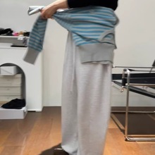 现货】2025年秋季新品韩国东大门复古通勤慵懒风休闲卫裤PT13324