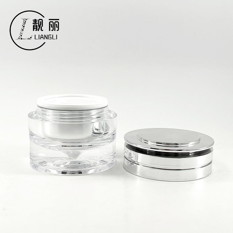 靓丽现货供应亚克力电镀银竹节盖按压水滴瓶套装空瓶化妆品包材|undefined