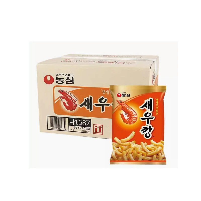 Набор снэков Nongshim — корейские чипсы и крекеры, набор 16–20 пакетов (68–96 г каждый)