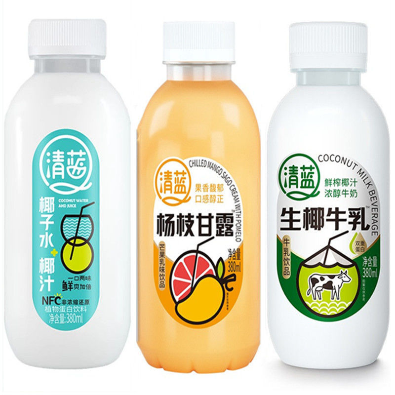 Qinglanshengye 牛乳 しぼりたてココナッツジュース 濃厚ミルク ダブルプロテインミルクドリンク 380ml ボトル飲料|undefined