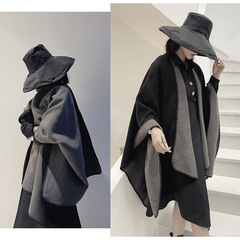 New Yunnan travel ethnic style shawl outer cloak versatile double-sided solid color warm scarf women's thickened cloak