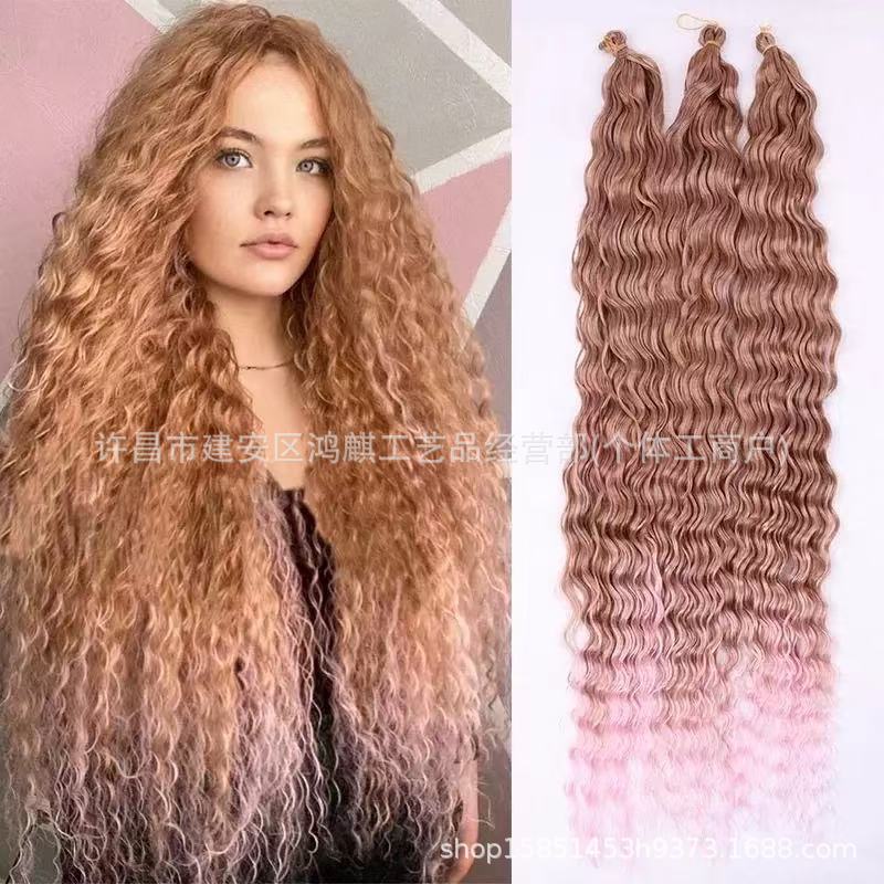 24-30 inch synthetic fiber wig, Deep Wave crochet hair, cross-border foreign trade wig, crochet hair