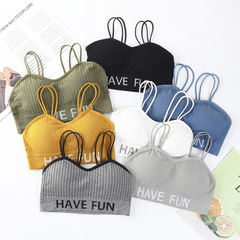 Cross-border letter movement beauty back bra without underwire strapless camisole base layer innerwear anti-slip shaping seamless tight-fitting top