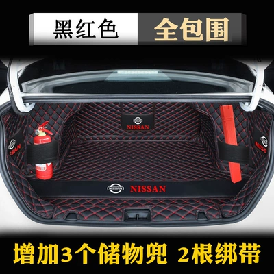 for 2025 Model 14Th Generation | Trunk Mat - black-red-thread-5-pieces-fully-surrounded-nissan-sylphy2019-2026-sylphy-classic-13th-generation