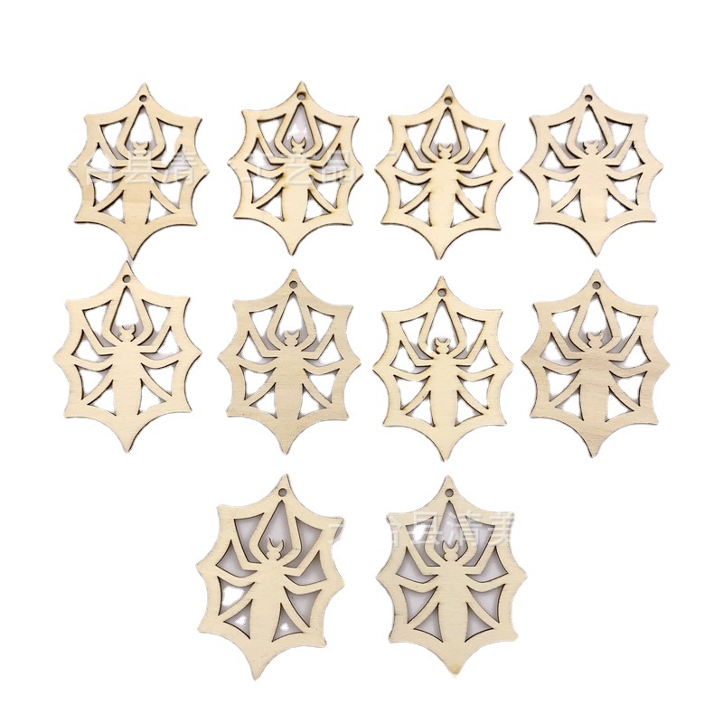 80*60mm araña octogonal colgante de hoja de madera DIY decoración colgante de hoja de madera 10 piezas en un paquete