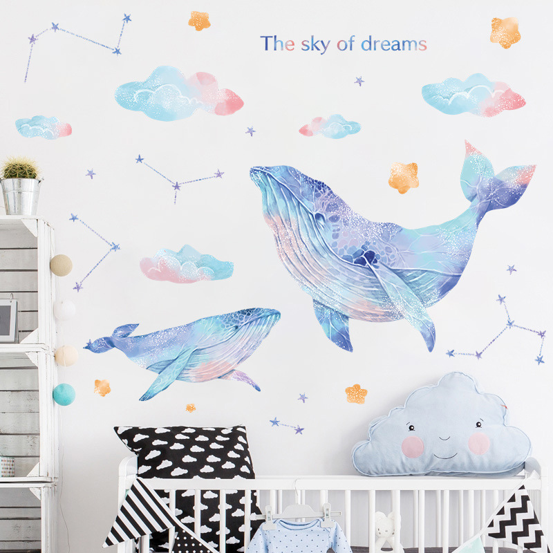 New Dreamy Whale Clouds Constellations Home Decoration Wall Stickers Wholesale Nihaojewelry display picture 5
