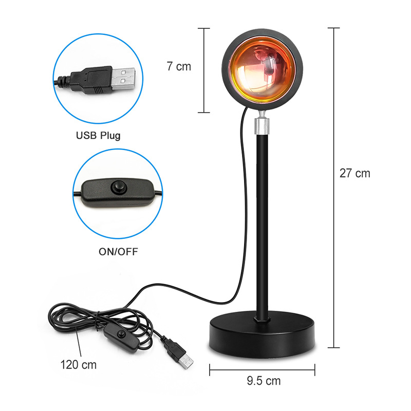 落日灯日不落夕阳投影光影光环彩虹ins网红意大利氛围余晖落地灯