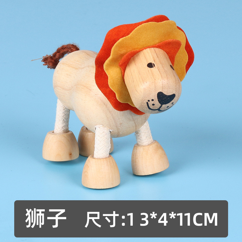 手作りの木の動物の人形ケヤキの対外貿易の置物の子供の贈り物のままごとのセットのおもちゃの動物の模型|undefined