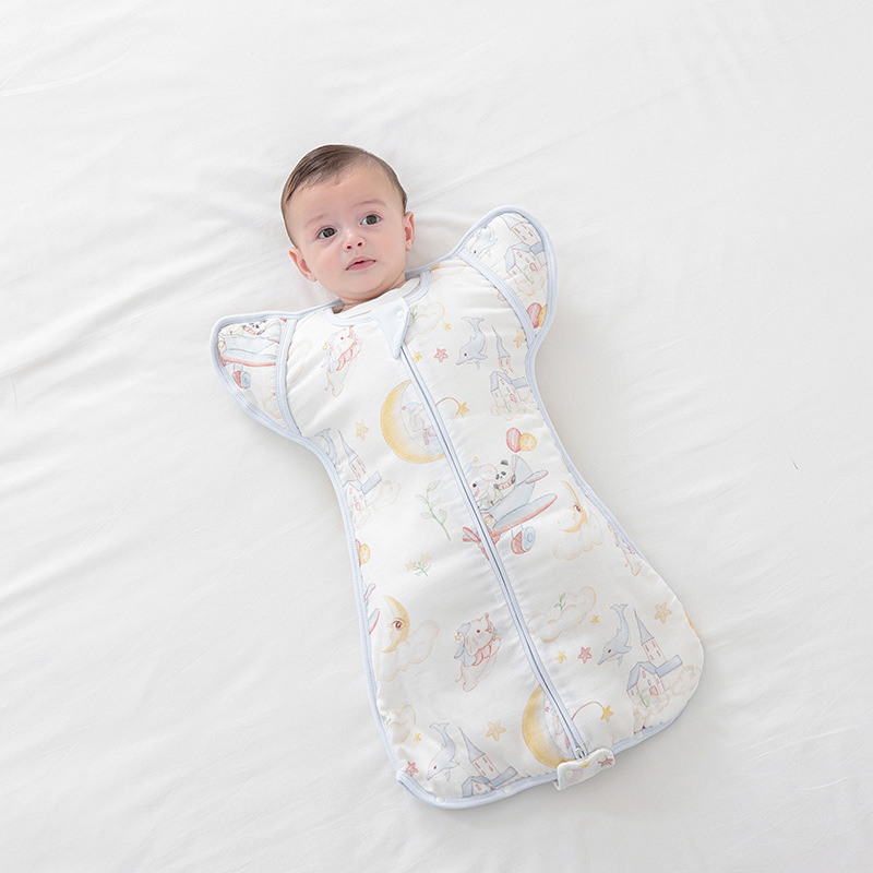 Baby Sleeping Bag Autumn and Winter Bamboo Cotton Surrender Sleeping Bag Pure Cotton Baby Silk Newborn Anti-Kick Quilt Anti-Jump Kidsren