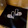 Asymmetrical silver needle, fashionable earrings, silver 925 sample, Japanese and Korean, internet celebrity