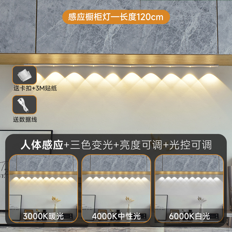 Transfronterizo ultrafino inteligente led luz del sensor del cuerpo auto-adhesivo armario gabinete del vino colina ojo de gato luz con recargable