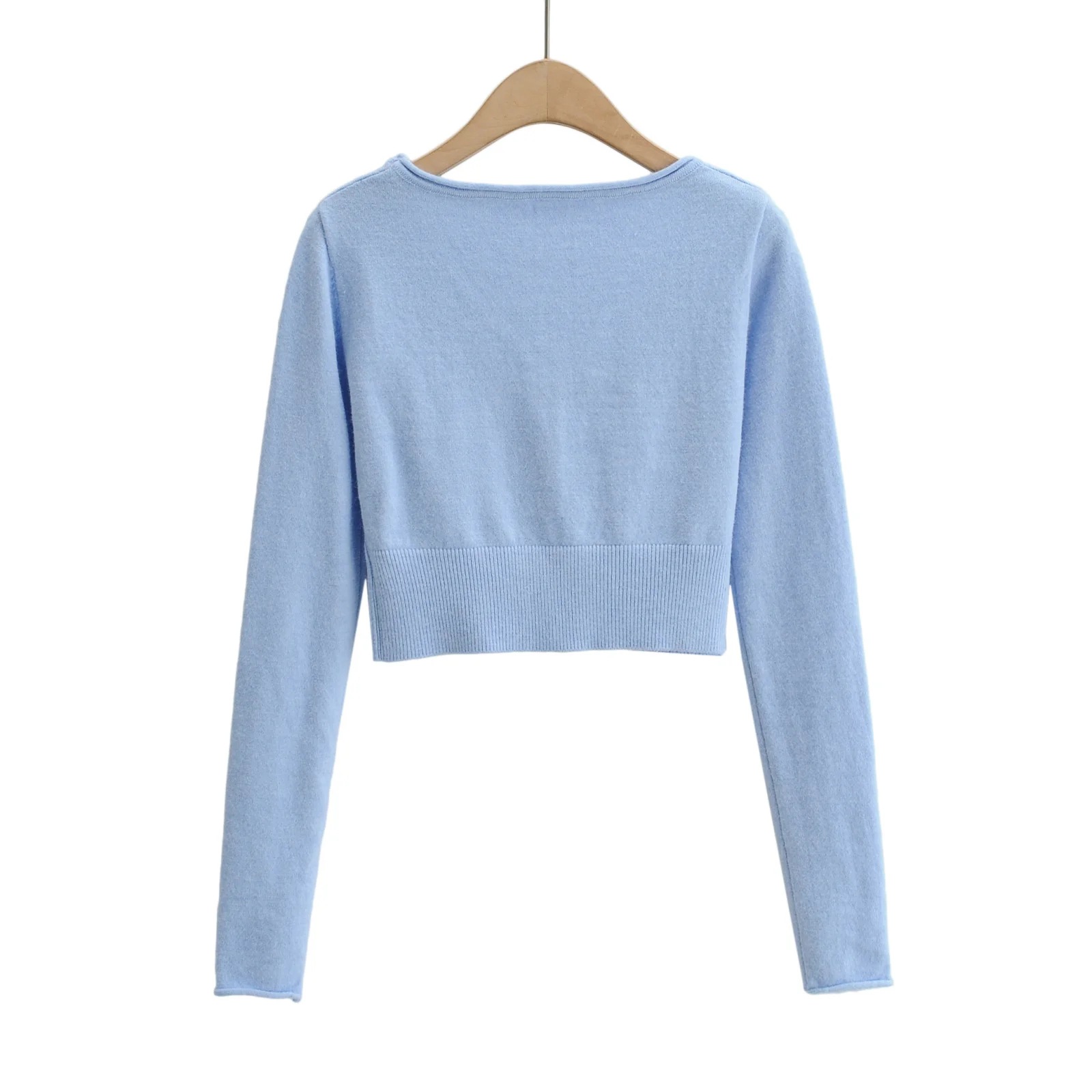Solid color knitted cardigan NSAC24906