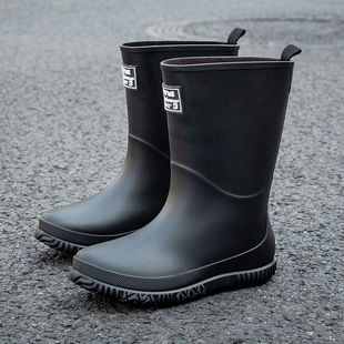 New Waterproof Shoes Women's Rain Shoes Korean Style Thickened Wear-resistant Short Tube Plastic Glue Boots Middle Tube Non-slip Student Fashion