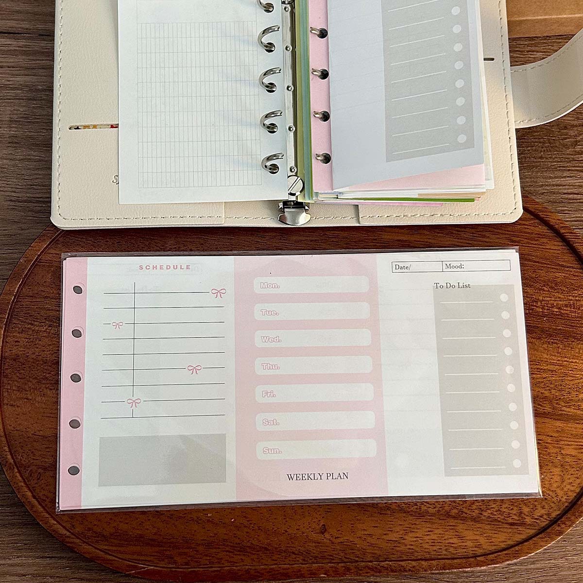 [Colección M5] Libro de hojas sueltas, accesorios de página interior, libro de contabilidad manual, libro de almacenamiento, carcasa PP, mini libro de tarjetas, bolsillo interior portátil