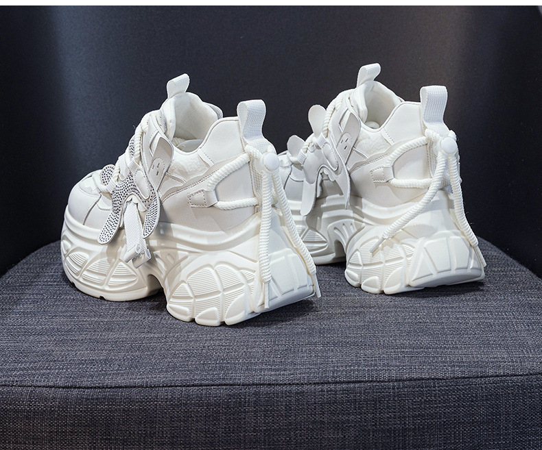 Giày sneaker nữ chunky đế dày tăng chiều cao phong cách Hàn Quốc — M2699 màu đỏ, M2699 màu be chi tiết 15
