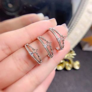 ��ָ����925�y��18k�׽�δ�Ƕ��ʯ��ʯ3*3mm�S��ֱ�N���l���