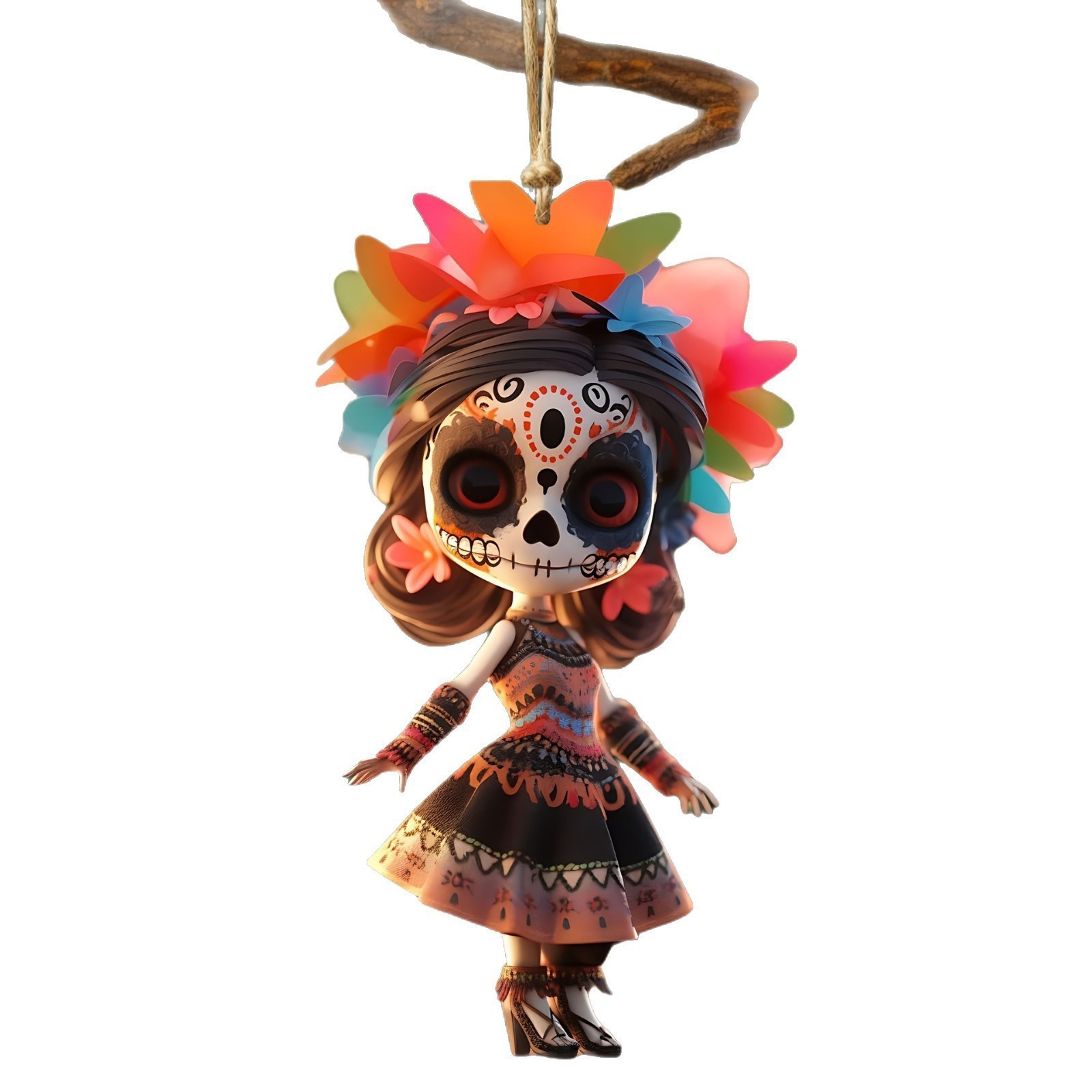 Nuevos productos transfronterizos gótico punk acrílico plano Halloween fiesta decoración colgante colgante de automóvil