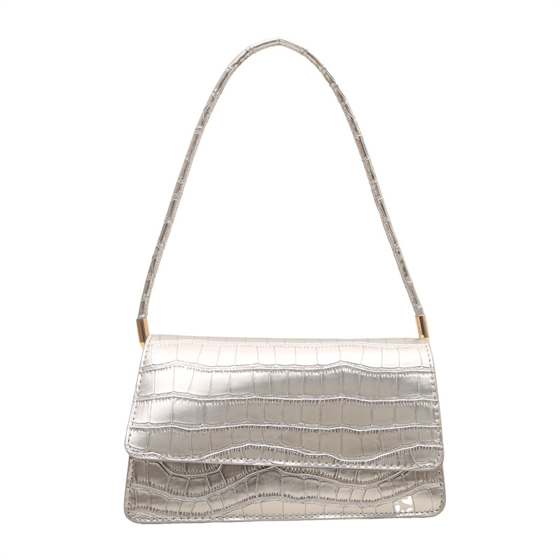 Temperamento simple, moda, cocodrilo, bolsas debajo de las axilas, mujeres, 2025 primavera, nueva bolsa de hombro, bolsas de mano de moda