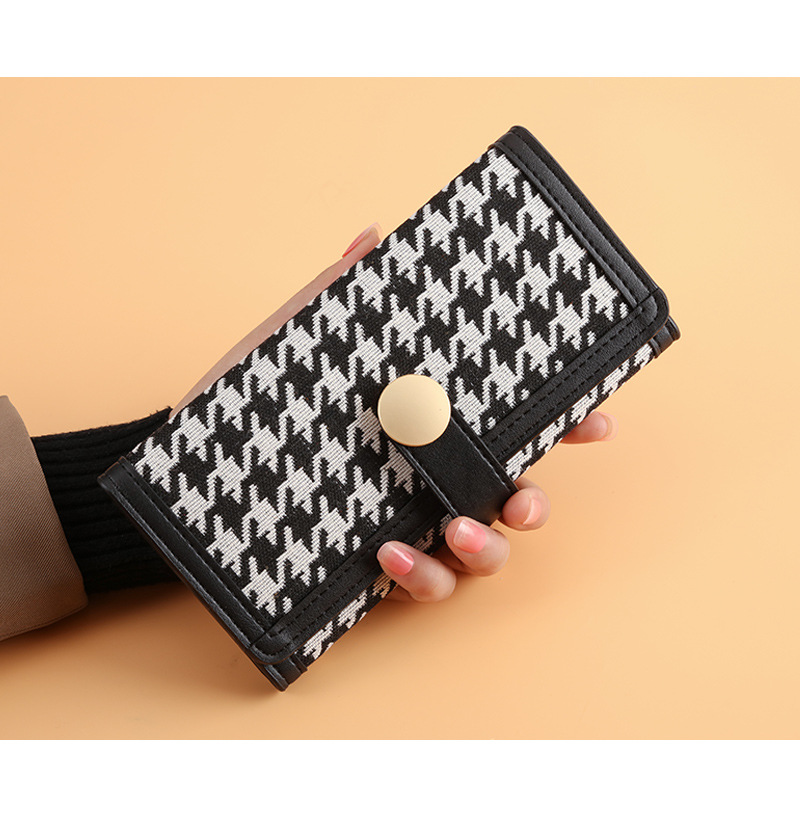 Women's Houndstooth Pu Leather Buckle Wallets display picture 7