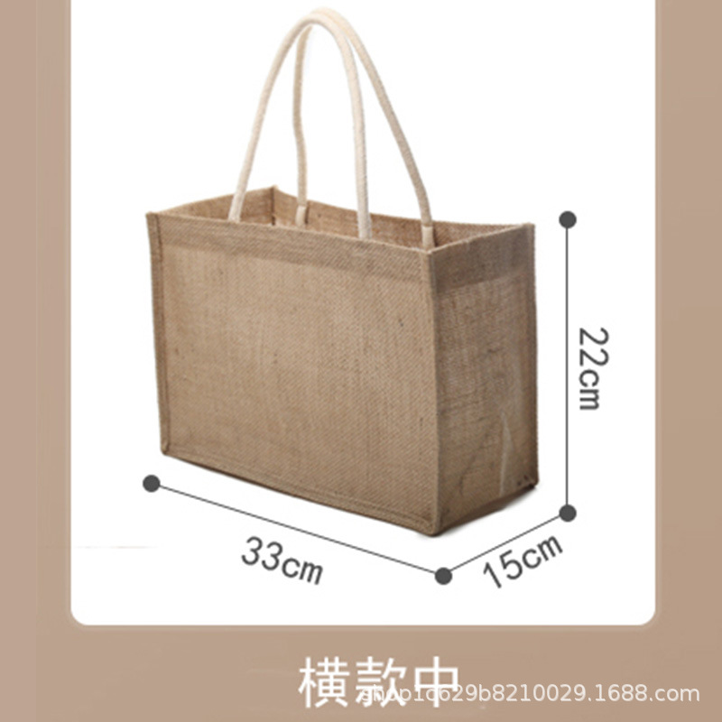 Bolsa de arpillera al por mayor bolsa de arpillera pintada a mano de Navidad bolsa de arpillera en blanco bolsa de yute MUJI