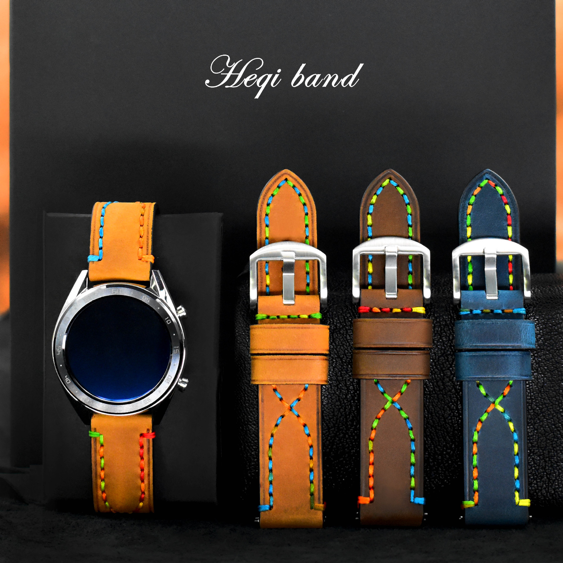 Cross-border Foreign Trade Top Layer Cowhide Watch Band for Men and Women Handmade Crazy Horse for Huawei GT3/22mm Samsung Strap