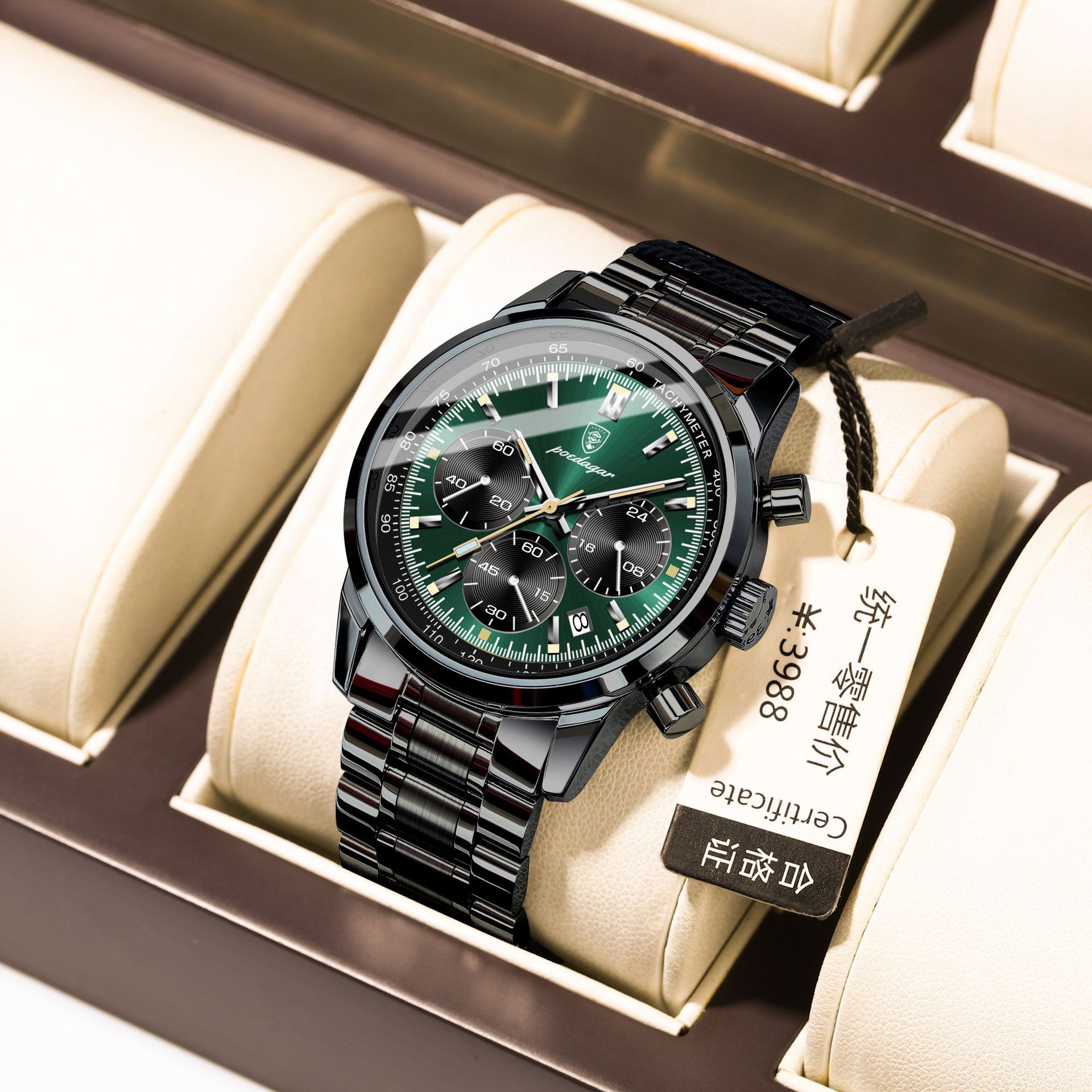 Nueva marca suiza, reloj de acero para hombre, reloj de cuarzo multifuncional, transmisión en vivo, estilo explosivo de comercio exterior, entrega de una pieza