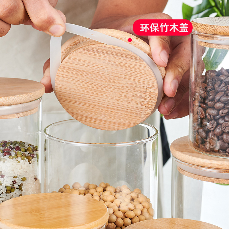 Comercio exterior alto borosilicato de vidrio sellado lata suministro spot cocina sellado lata de almacenamiento lata de té lata de vidrio al por mayor