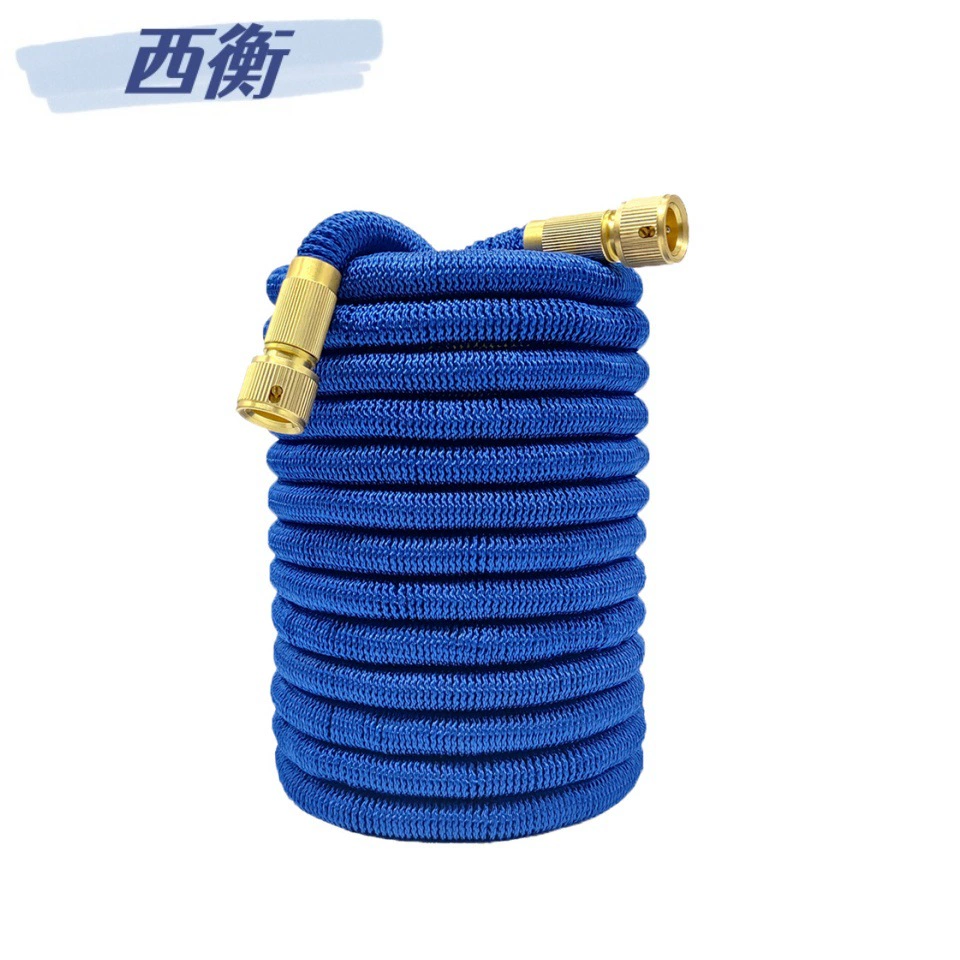 Водопроводная труба 3 раза телескопическая водопроводная труба сад поливает цветы и поливает овощи волшебный шланг для мойки автомобиля высокого давления водяной пистолет синий