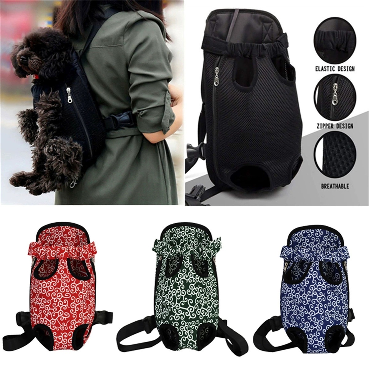 Рюкзак для домашних животных Нагрудная сумка для кошек и собак Рюкзак Дышащий ремешок для домашних животных Исходящий портативный рюкзак Завод в наличии