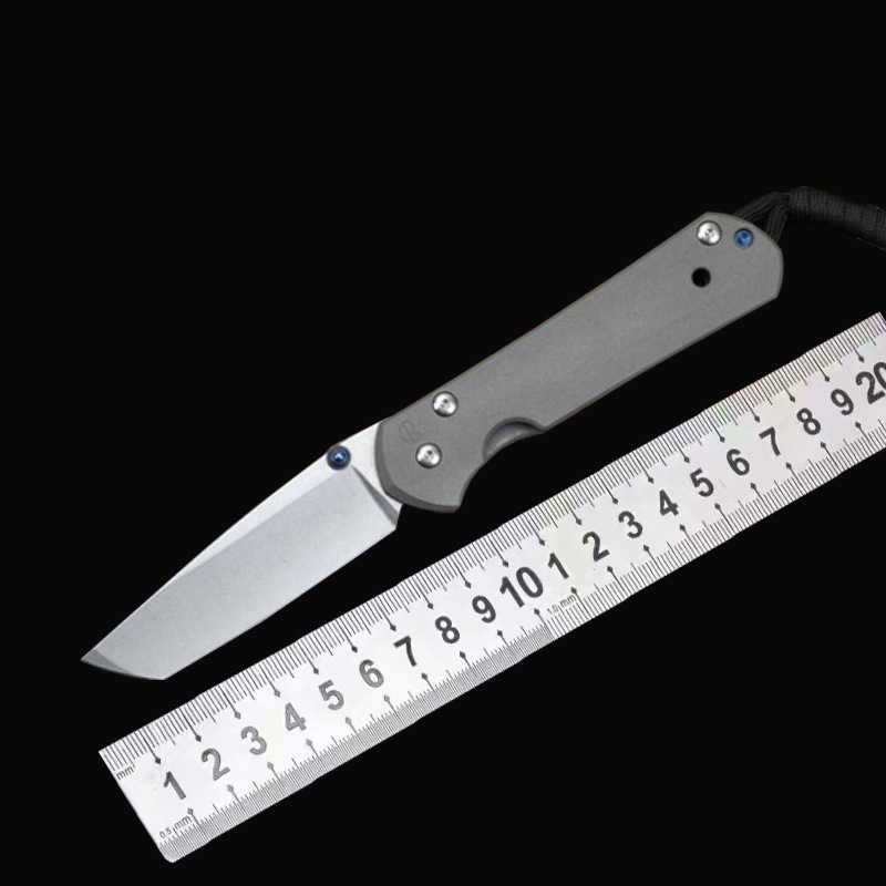 克里斯里夫21周年T头钛合金手柄户外便携防身折叠刀高硬度锋利