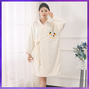 ✅New Pineapple Pie Bathrobe Bath Skirt Wearing Bath Towel Coral Fleece Thickened Soft Absorbent Home Pajamas Hotel Bath
