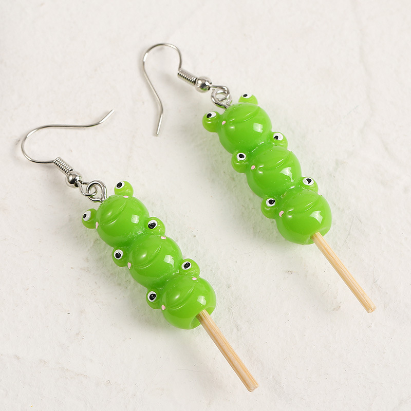 Fashion Resin Frog Lollipop Acrylic Long Earrings display picture 6