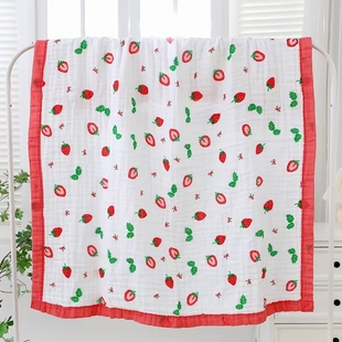 Six-layer high-density bubble gauze children's 105 by 105cm summer baby blanket artifact breathable