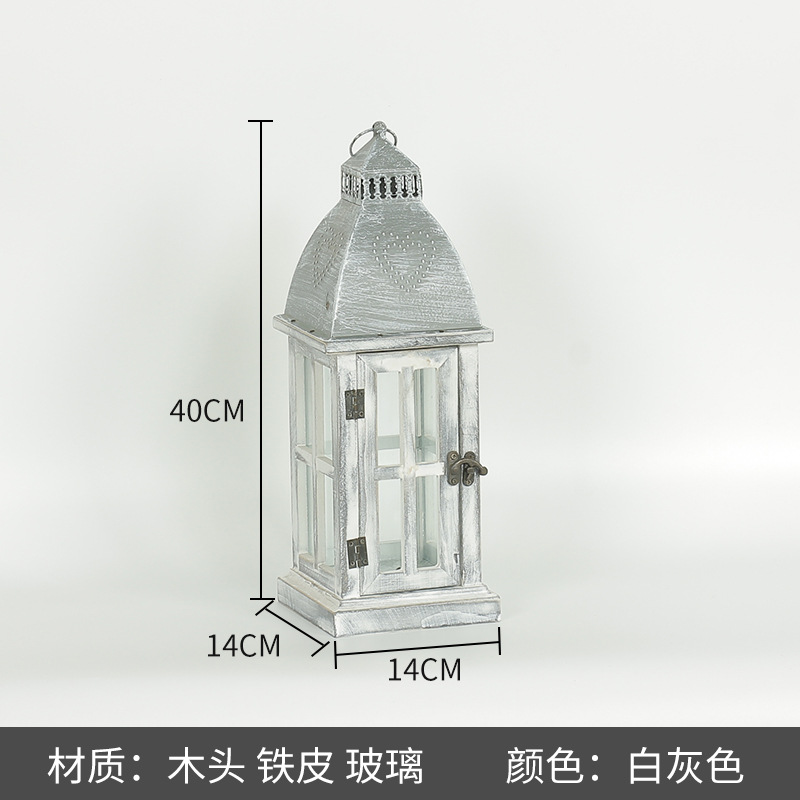 Blanco boda candelabro linterna boda carretera plomo accesorios atmósfera lámpara Marruecos viento lámpara decoración a prueba de viento vela pantalla