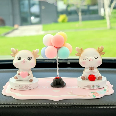 Car ornaments Ornaments Deer Ornaments Car Small - ping-an-have-you-single-balloon-pink-flower-pad