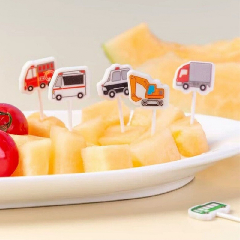 Japón hogar dibujos animados horquilla de fruta creativa para niños animales lindos horquilla de fruta de plástico set Bento stick