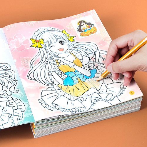 Princess Variety Coloring Book Children's Coloring Painting Enlightenment Education Books Story Books Full Set of 8 Volumes Wholesale