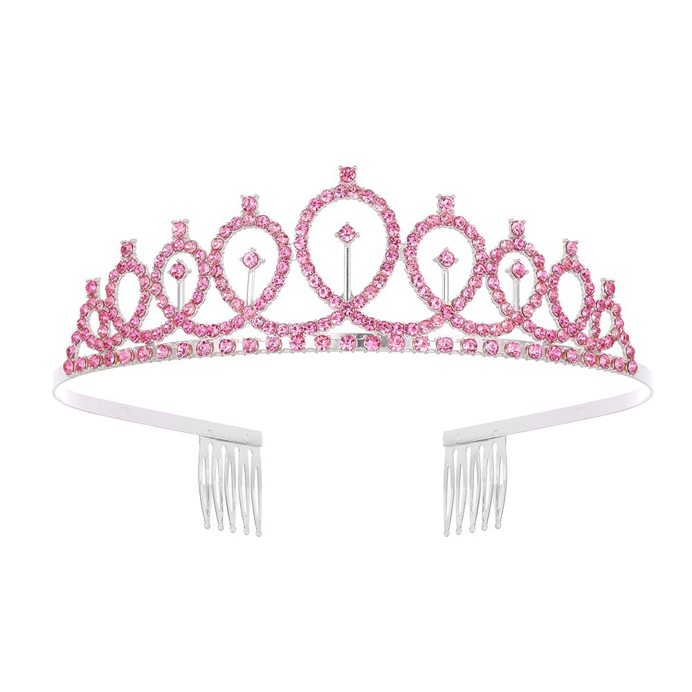 Cristal diadema metal rhinestone horquilla princesa cumpleaños updo rendimiento temperamento tocado corona estilo coreano nuevo